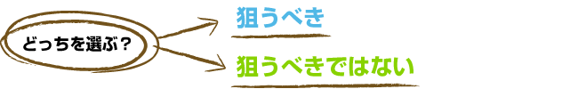 どっちを選ぶ？　狙うべき or 狙うべきでない