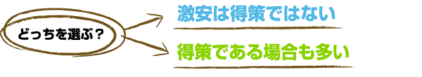 どっちを選ぶ？　激安は得策ではない or 得策である場合も多い