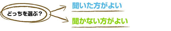 どっちを選ぶ？　聞いた方がよい or 聞かない方が良い